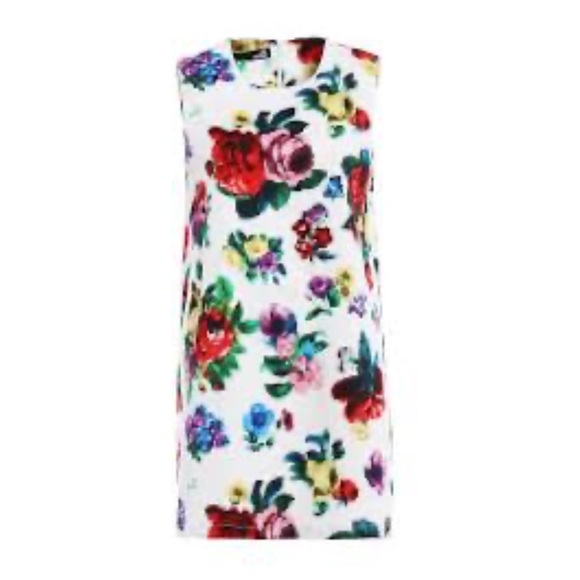 Love Moschino Floral Pixel Dress White Sleeveless Mini Stretch Cotton Size 8 - Picture 3 of 16